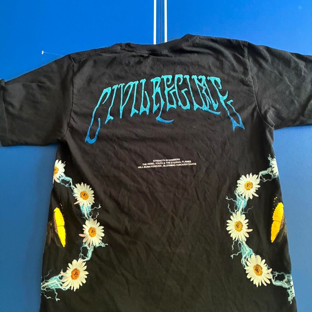 Civil Regime black and blue cotton streetwear tee #skater dm for offers or measu